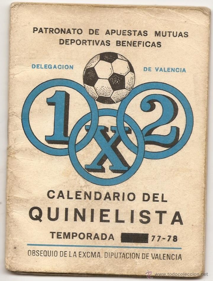 Coleccionismo deportivo: Calendario del quinielista. 1977-78 - Foto 1