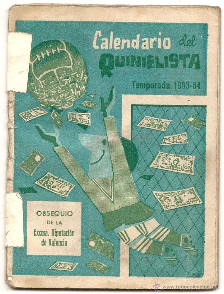 Coleccionismo deportivo: Calendario del quinielista. 1963-64 - Foto 1