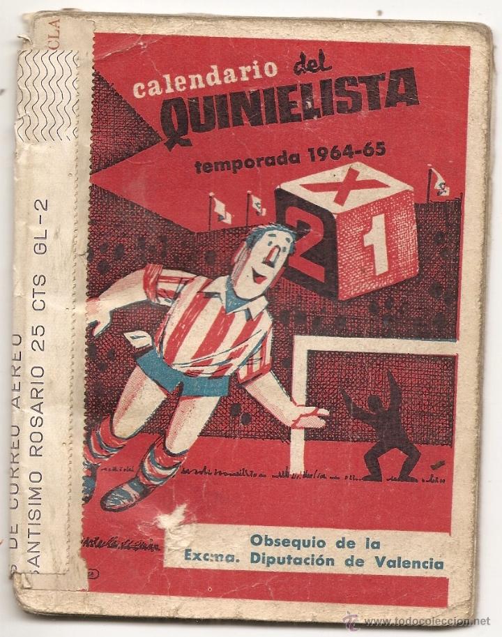 Coleccionismo deportivo: Calendario del quinielista. 1964-65 - Foto 1