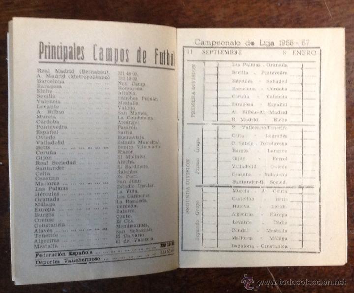 Coleccionismo deportivo: CALENDARIO DE LIGA 1966 - 1967. - Foto 4
