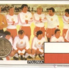 Coleccionismo deportivo: ESPAÑA 82 GRUPO I POLONIA MONEDA OFICIAL (1 PTA COBRE J. CARLOS I) SEDE VIGO BALAÍDOS. S/C. Lote 48702123