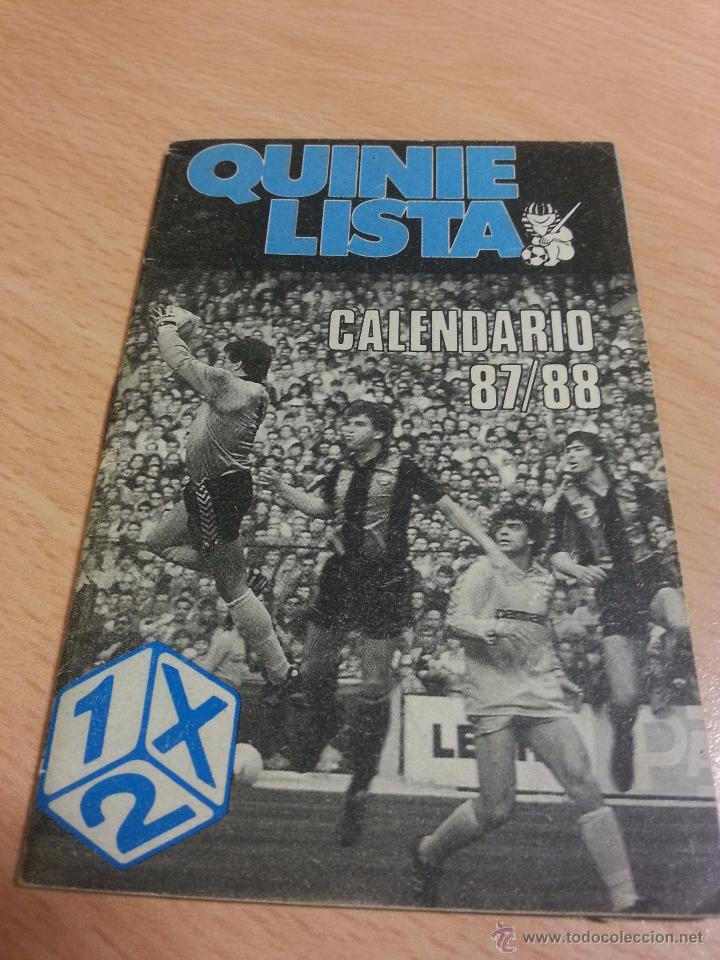 Coleccionismo deportivo: QUINIELISTA CALENDARIO 87-88 - Foto 1