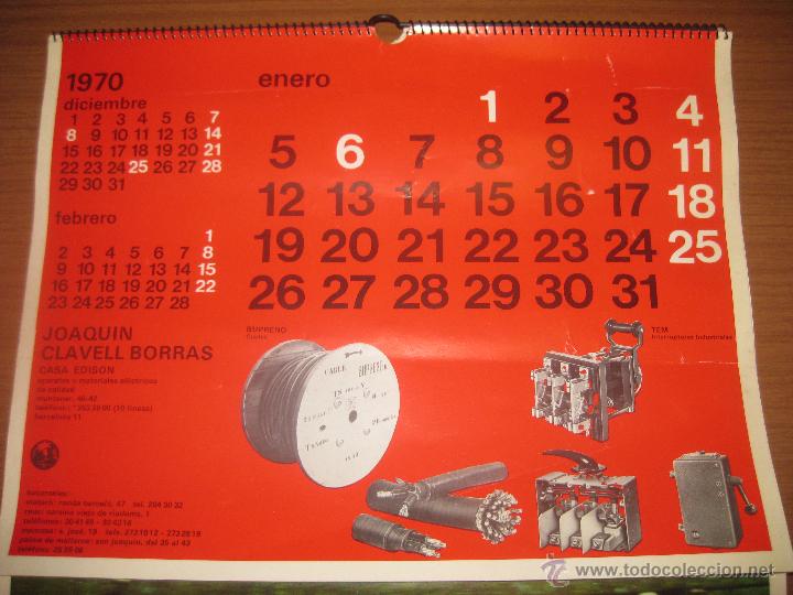 Coleccionismo deportivo: Calendario,Casa Edison 1970 JCB - Foto 7