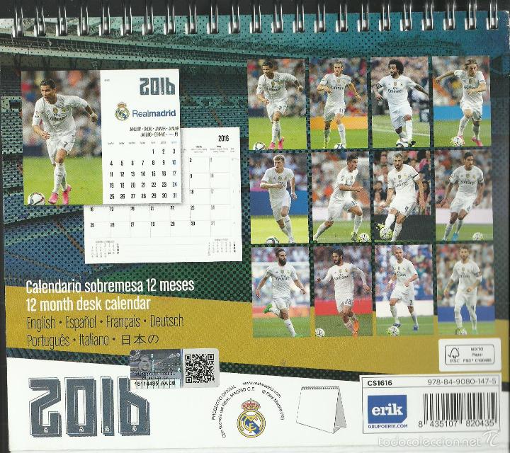 Coleccionismo deportivo: CALENDARIO DE 2016 DE MESA DE CARTON DURO - Foto 2