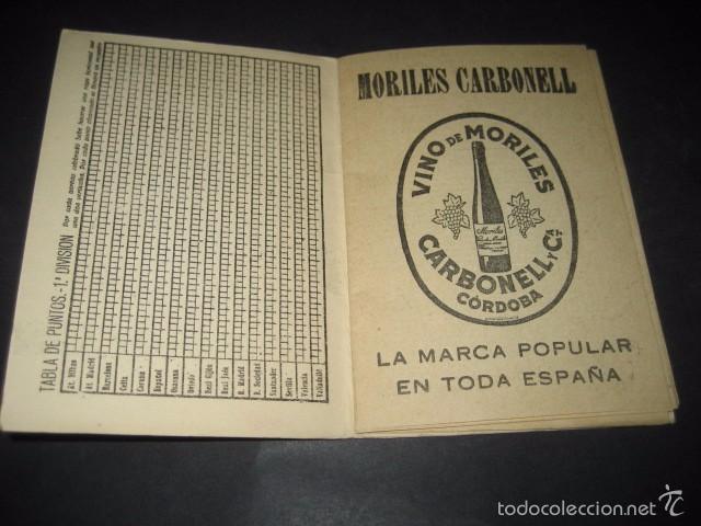 Coleccionismo deportivo: FUTBOL CAMPEONATO NACIONAL LIGA 1953 - 1954. PUBLICIDAD MORILES CARBONELL CORDOBA - Foto 4 - 60377279