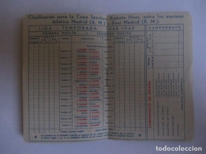 calendario estadistico liga española 1948-1949 - Calendarios Deportivos Antiguos - 72447539