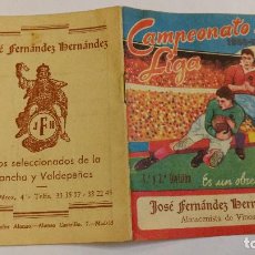 Coleccionismo deportivo: CALENDARIO CAMPEONATO DE LIGA 1958-59 JOSE FERNÁNDEZ HERNÁNDEZ VINOS. Lote 86733008