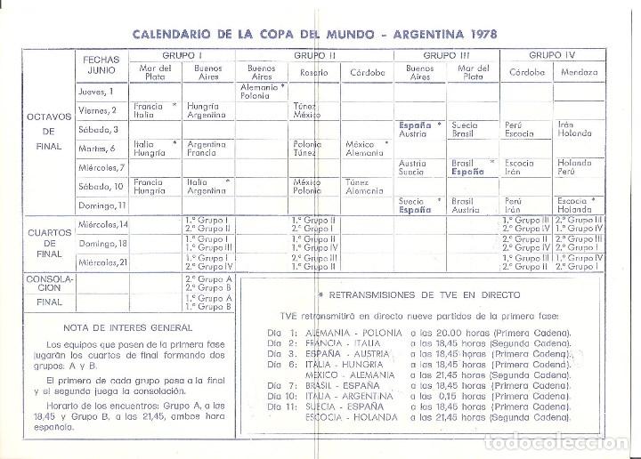 Coleccionismo deportivo: argentina - 1978 calendario de la copa del mundo (públicidad caja de ahorros de cádiz)visitar fotos - Foto 3 - 104022083