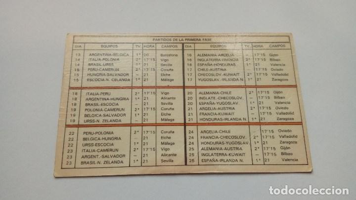 Coleccionismo deportivo: CALENDARIO COPA DEL MUNDO ESPA&Ntilde;A 1982 - Foto 2