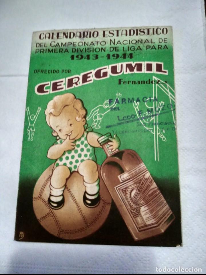 Coleccionismo deportivo: calendario estadistico ceregumil 1943 - Foto 1