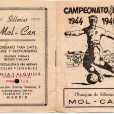 Coleccionismo deportivo: CALENDARIO 1944, SILLERIA MOL - CAN, MADRID. Lote 161628342