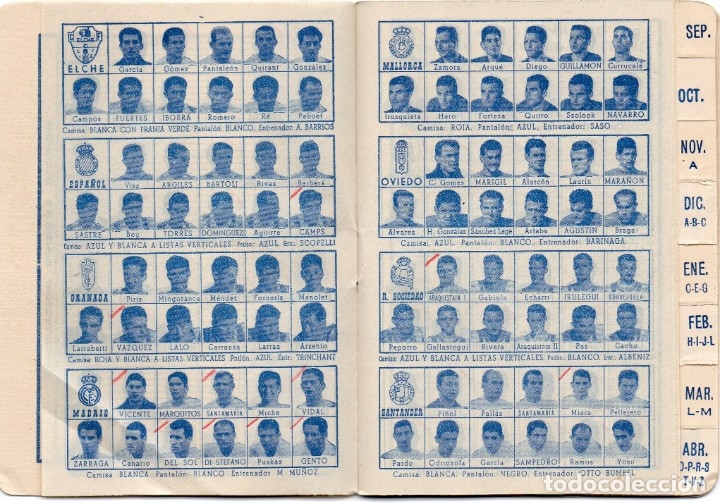 Coleccionismo deportivo: calendario din&aacute;mico, para el 1961, - Foto 3
