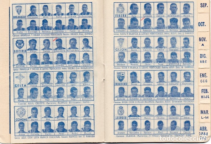 Coleccionismo deportivo: calendario din&aacute;mico, para el 1961, - Foto 5