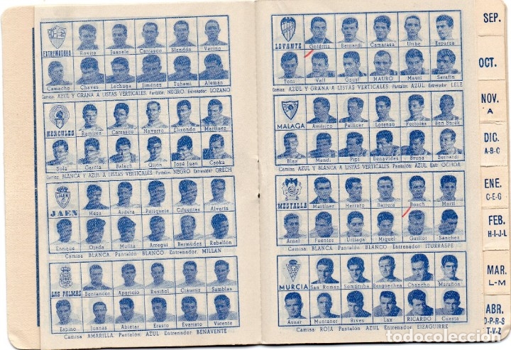 Coleccionismo deportivo: calendario din&aacute;mico, para el 1961, - Foto 8