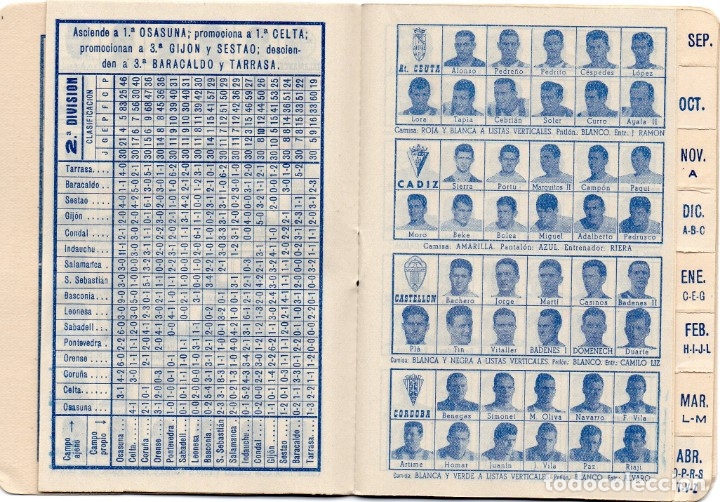 Coleccionismo deportivo: calendario din&aacute;mico, para el 1961, - Foto 7
