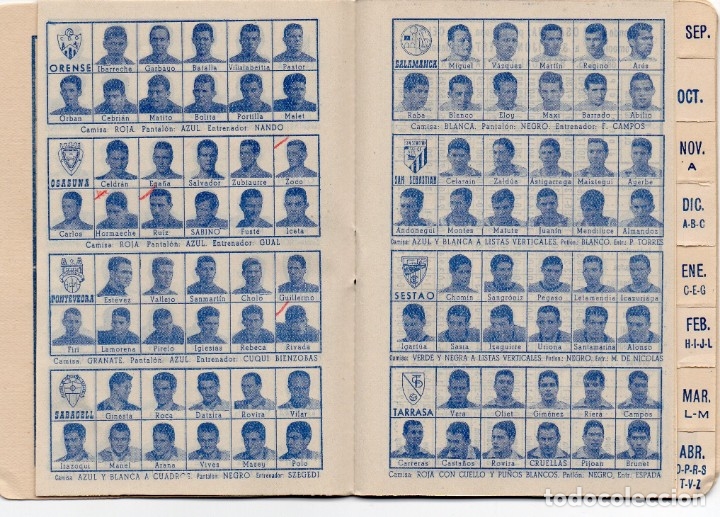 Coleccionismo deportivo: calendario din&aacute;mico, para el 1961, - Foto 6