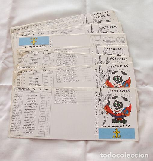 LOTE DE 35 CALENDARIOS DE FUTBOL CAMPONATOS MUNDIAL 82 ASTURIAS (Coleccionismo Deportivo - Documentos de Deportes - Calendarios)