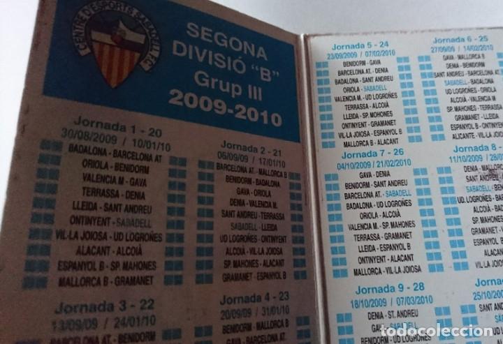 Coleccionismo deportivo: Calendario C E Sabadell 2009-2010 Pe&ntilde;a Trempera - Foto 2