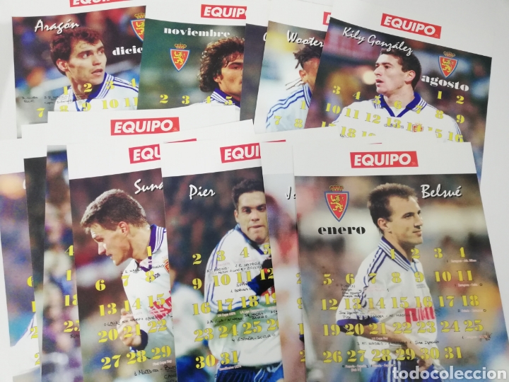 Coleccionismo deportivo: Calendario real Zaragoza equipo 1998 - Foto 2