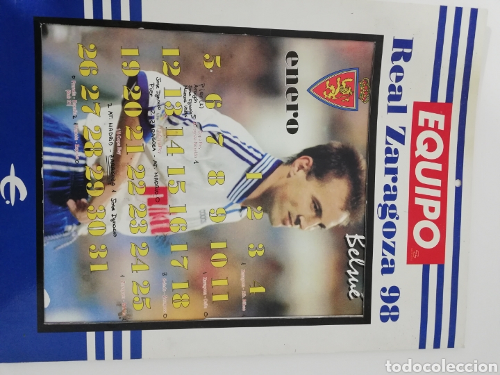 Coleccionismo deportivo: Calendario real Zaragoza equipo 1998 - Foto 1