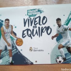 Coleccionismo deportivo: CALENDARIO REAL MADRID TOUR BERNABÉU 2017-2018 FUTBOL BALONCESTO