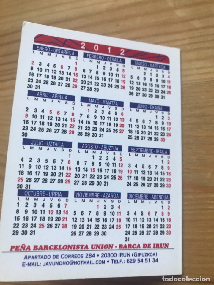 Coleccionismo deportivo: Calendario Pe&ntilde;a Barcelonista Uni&oacute;n Bar&ccedil;a - Foto 2