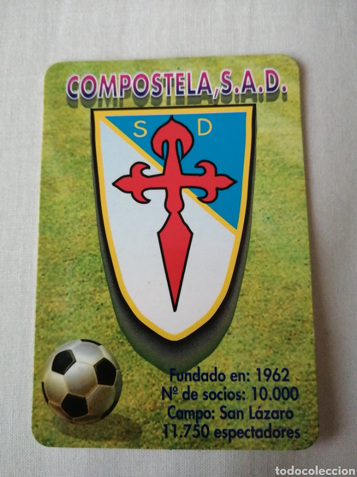 Coleccionismo deportivo: Calendario de bolsillo escudo S D. Compostela - Foto 1