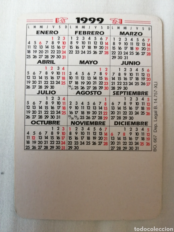 Coleccionismo deportivo: Calendario de bolsillo UD Las Palmas - Foto 2