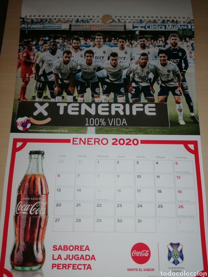 Coleccionismo deportivo: Almanaque 2020 coca cola CD TENERIFE - Foto 2