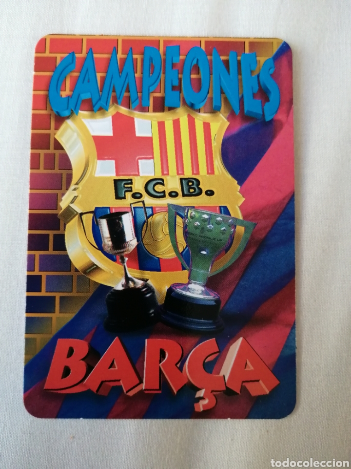 Coleccionismo deportivo: Calendario de bolsillo, campeones Bar&ccedil;a - Foto 1