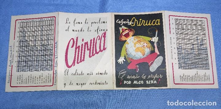 CALENDARIO CAMPEONATO DE LIGA 1957 - 1958 CON PUBLICIDAD DE CALZADOS CHIRUCA EN MUY BUEN ESTADO (Coleccionismo Deportivo - Documentos de Deportes - Calendarios)