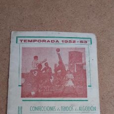 Coleccionismo deportivo: CALENDARIO CAMPEONATO DE LIGA 1952-53 - PUBLICIDAD CONFECCIONES DE TEJIDOS DE ALGODÓN J. ÁNGULO. Lote 325958643