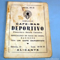 Coleccionismo deportivo: HERCULES DE ALICANTE,TEMPORADA 1981-82,GUIA DE FUTBOL CAFE BAR DEPORTIVO, ALICANTE. Lote 326018033