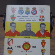 Coleccionismo deportivo: ANUARIO CALENDARIO DE FUTBOL DINAMICO AÑOS 1967-1968