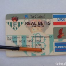 Coleccionismo deportivo: REAL BETIS BALOMPIÉ : PUBLICIDAD VISA BETIS DE LA CAIXA CON CALENDARIO TEMPORADA 1995 - 96.. Lote 339865463