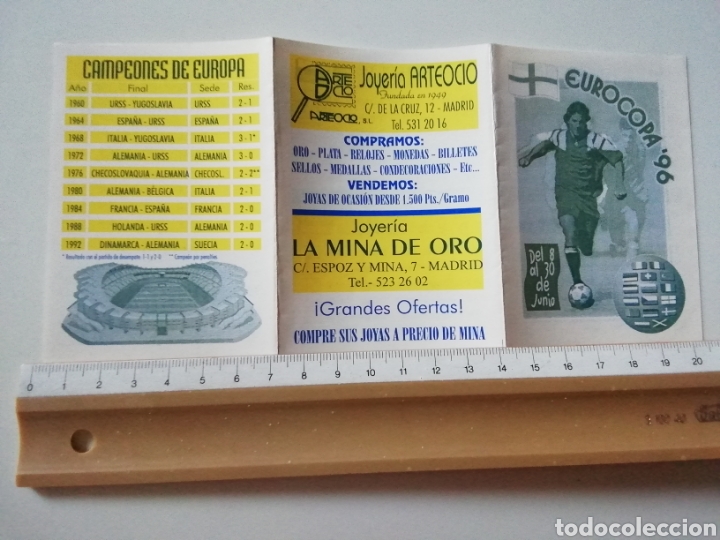 Coleccionismo deportivo: CALENDARIO FASES EUROCOPA 96 - Foto 3