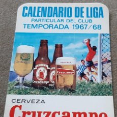 Coleccionismo deportivo: CALENDARIO DE LIGA PARTICULAR DEL CLUB SEVILLA C.F. TEMPORADA 1967/68 CERVEZA CRUZCAMPO. Lote 392350599