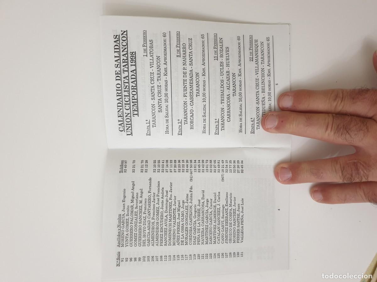 Coleccionismo deportivo: UNION CICLISTA TARANCON CALENDARIO SALIDAS 1998 - Foto 4