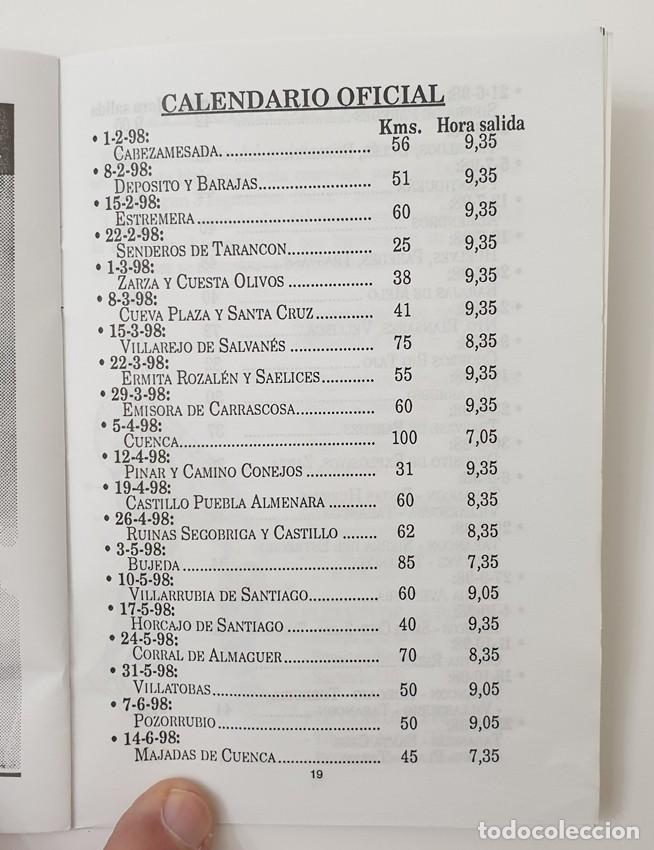 Coleccionismo deportivo: UNION CICLISTA TARANCON CALENDARIO SALIDAS 1998 - Foto 7