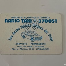 Coleccionismo deportivo: CALENDARIO DE BOLSILLO RADIO-TAXI ZARAGOZA 1982. Lote 402163549