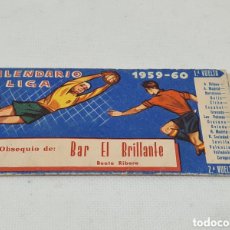 Coleccionismo deportivo: CALENDARIO DE LIGA 1959 60 CAFE CATUNAMBU BAR EL BRILLANTE