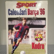 Coleccionismo deportivo: CALENDARIO 1996 BARÇA F. C. BARCELONA SPORT KODRO FIGO GUARDIOLA BAKERO POPESCU IVAN JORDI