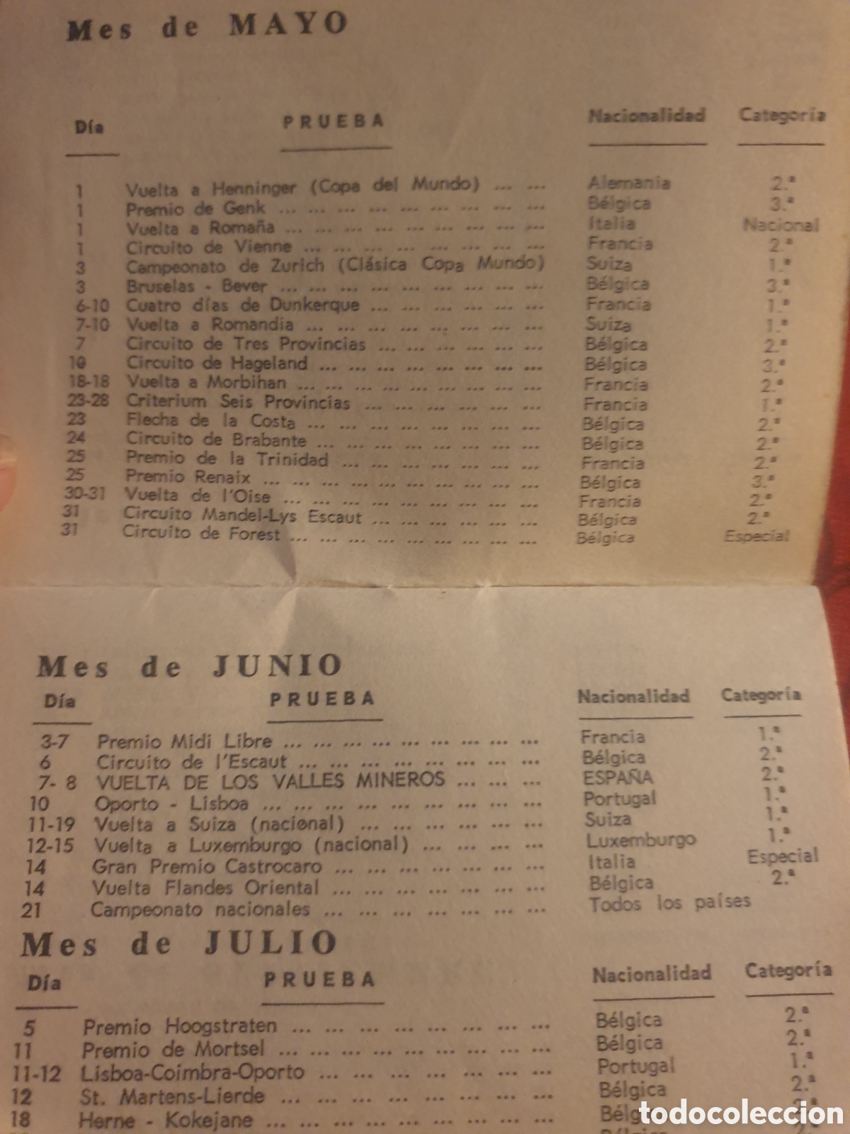 Coleccionismo deportivo: Calendario ciclista, nacional e internacional, a&ntilde;o 1970 - Foto 4