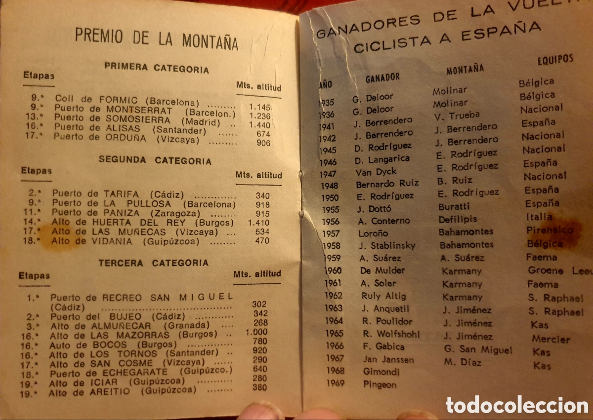 Coleccionismo deportivo: Calendario ciclista, nacional e internacional, a&ntilde;o 1970 - Foto 5