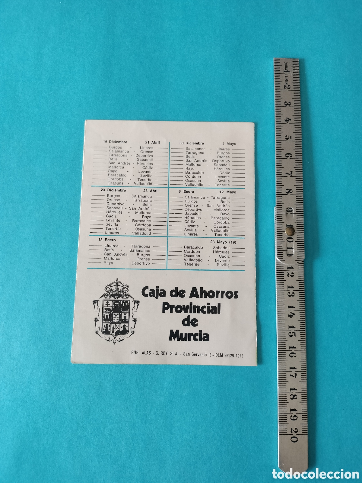 Coleccionismo deportivo: CALENDARIO DE LA LIGA 1973-74 - Foto 2