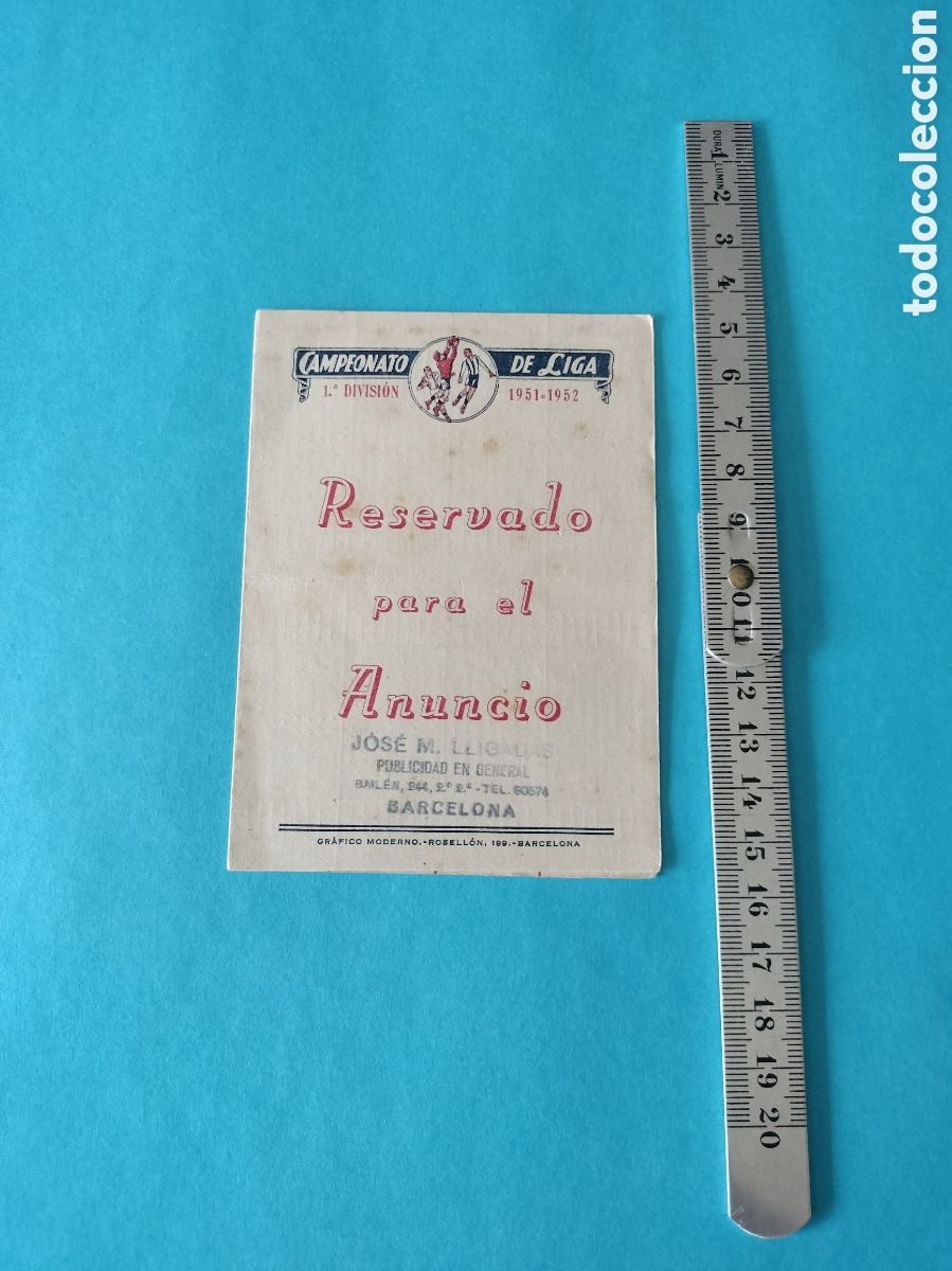 Coleccionismo deportivo: CALENDARIO DE LA LIGA 1951-52 - Foto 1