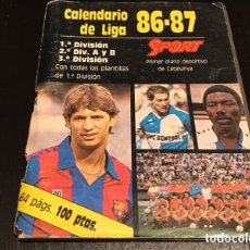 Coleccionismo deportivo: CALENDARIO DE LIGA 86-87 SPORT