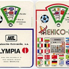 Coleccionismo deportivo: BADAJOZ / MECANIZACIÓN EXTREMEÑA, S. A. / CALENDARIO MUNDIAL MÉXICO 86