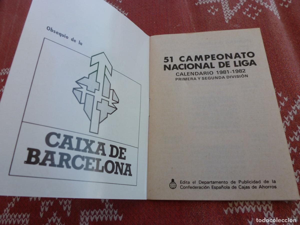 Coleccionismo deportivo: (LLL)CALENDARIO TEMP 81-82 1&ordf; Y 2&ordf; DIV. - Foto 2