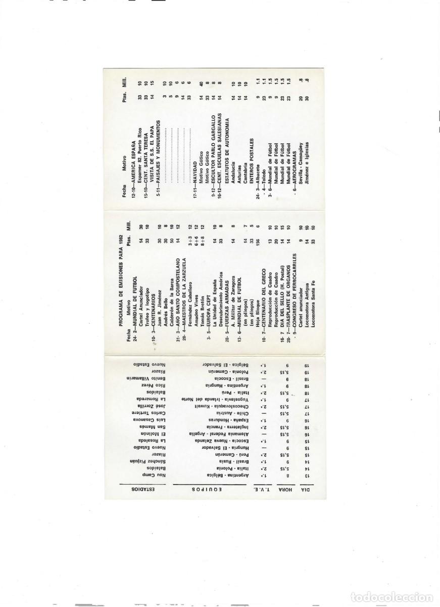 Coleccionismo deportivo: mundial de 1982. calendario - Foto 2